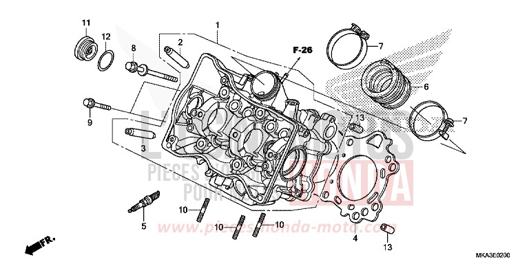 CULASSE de NC750X "Méca" MAT PEARL GLARE WHITE (NHB54) de 2016